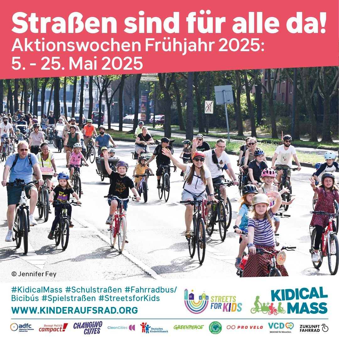 Zeitraum für Kidical Mass Aktionswochen steht fest