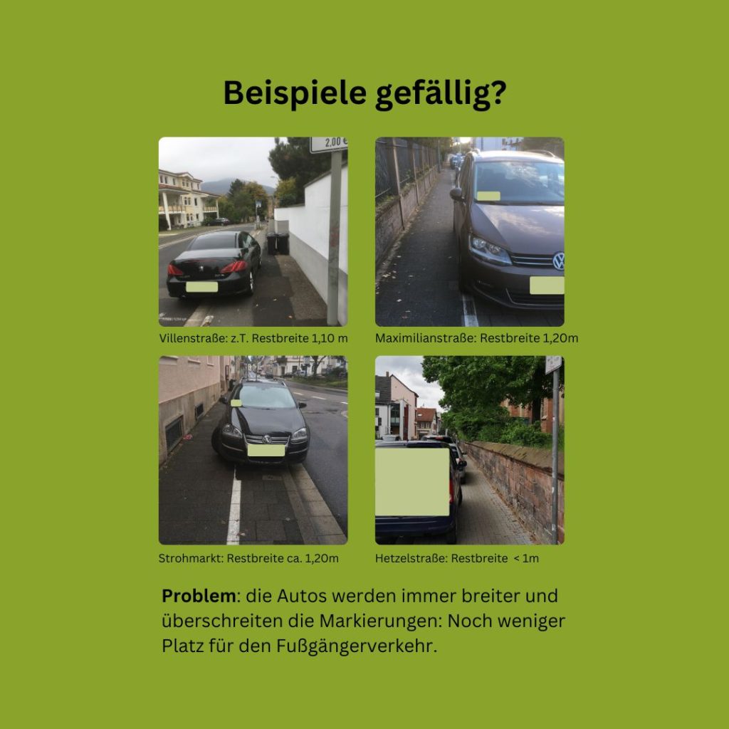 Legales Gehwegparken - Beispiele
