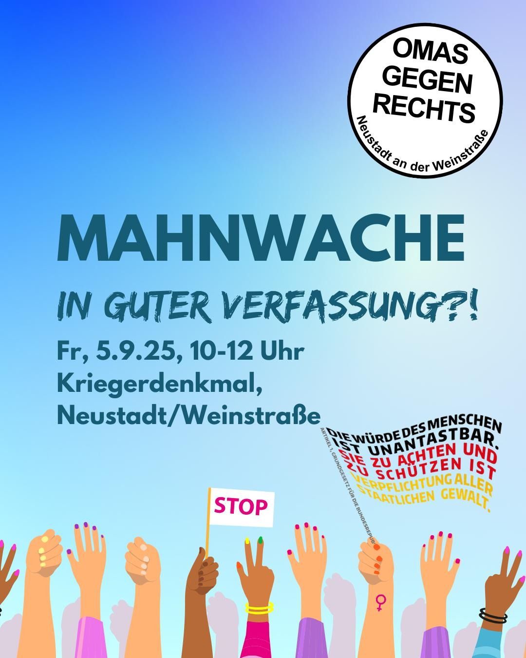 [5.9.] Mahnwache „In guter Verfassung?“