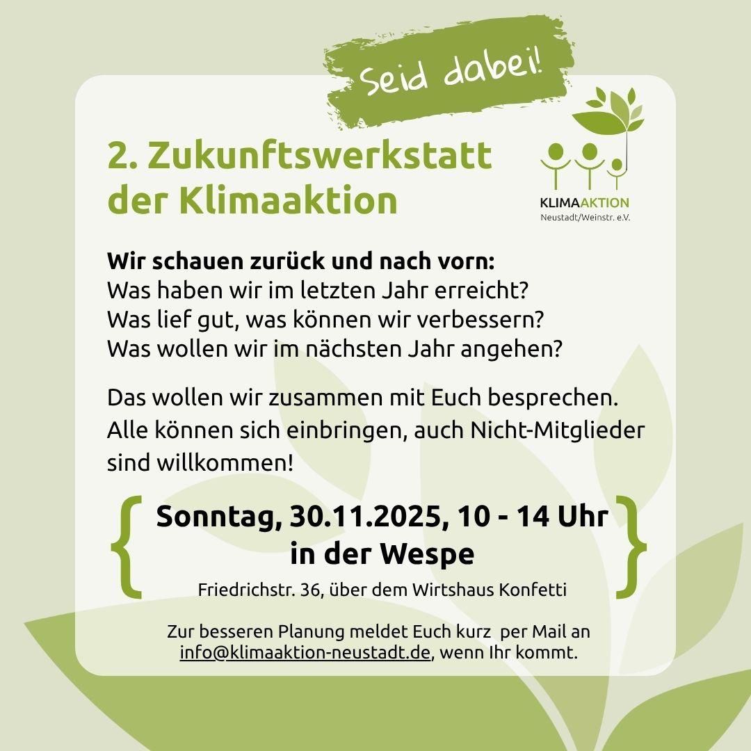 [30.11.] Zukunftswerkstatt der Klimaaktion in der Wespe