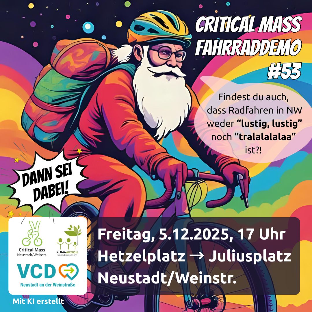 [5.12.] Critical Mass Fahrraddemo  – Nikolaus fährt sicher Rad