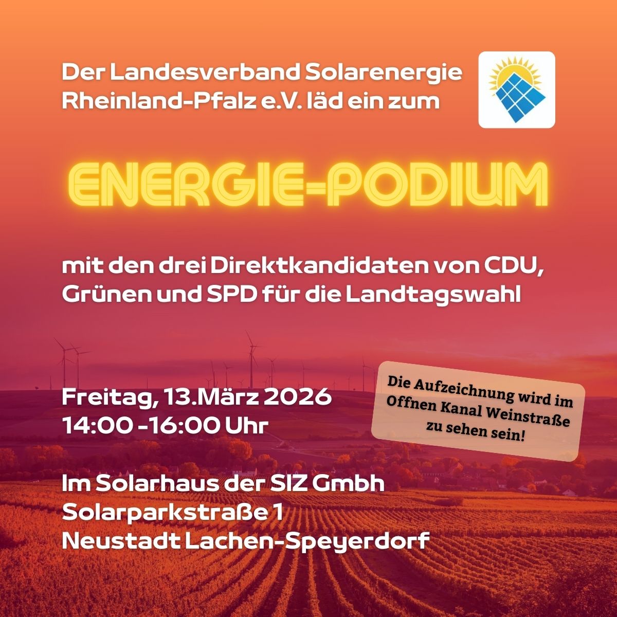 [13.3.] Energie-Podium mit Diskussion des LSE
