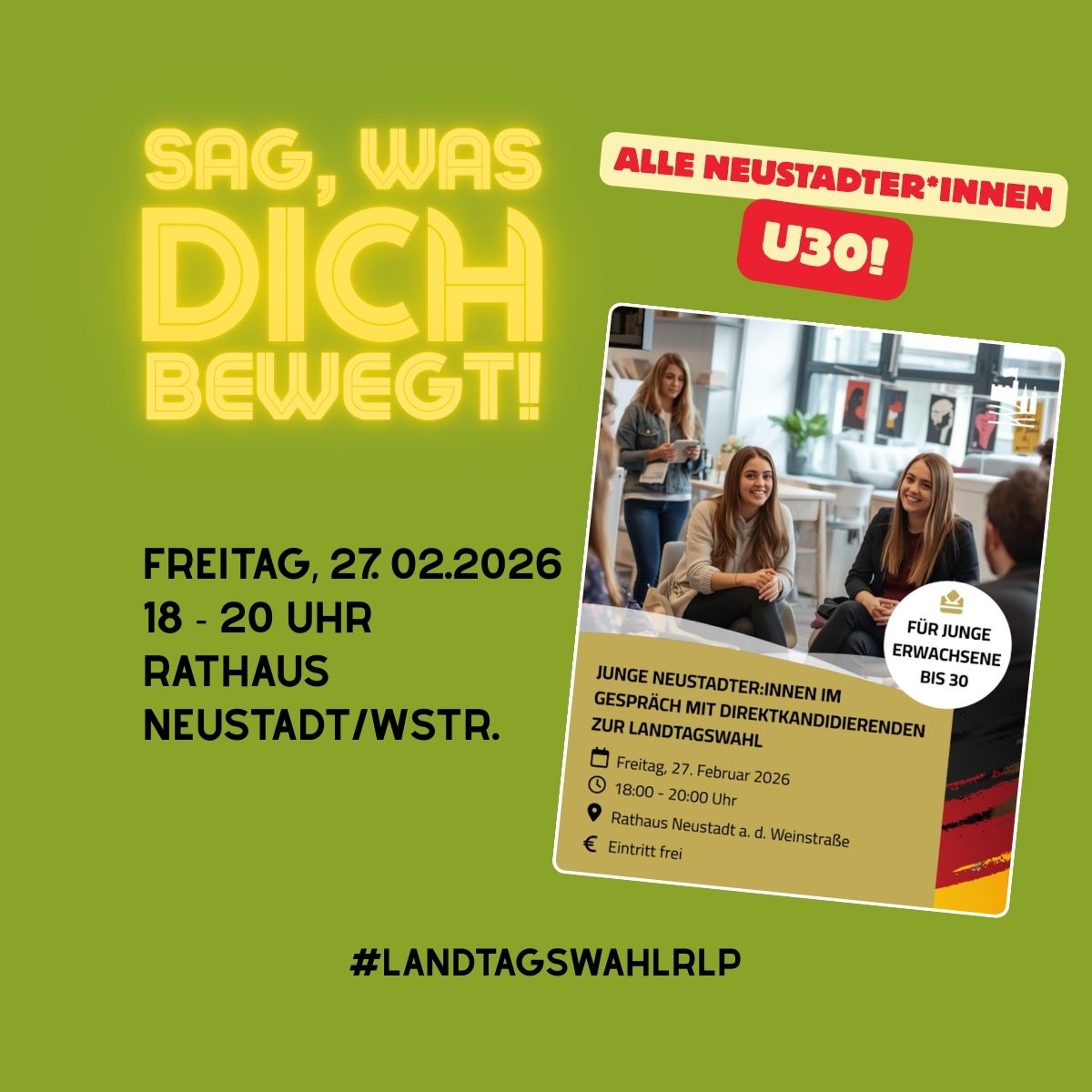 [27.2] Politischer Dialog zur Landtagswahl für junge Neustadter*innen